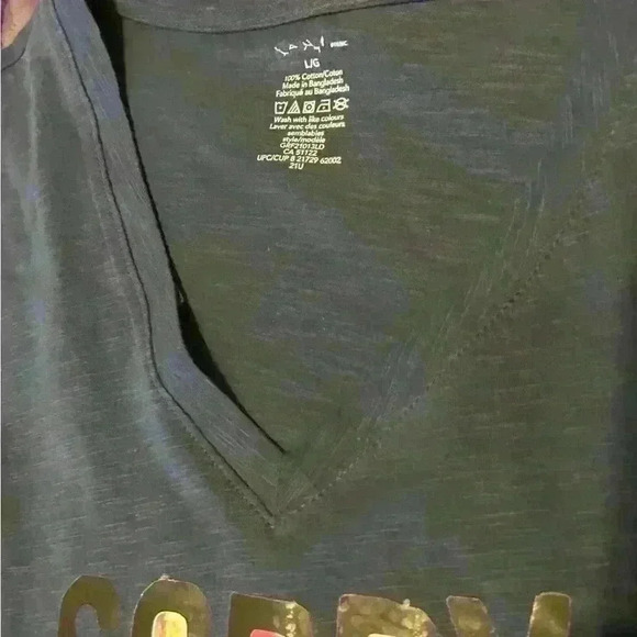 “Sorry my filter is broken”  t-shirt blue vneck size large - Picture 3 of 3